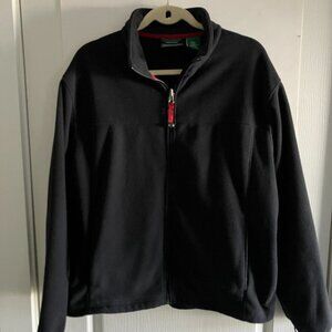 LL Bean Jacket Large Black Full Zip Adult Mens Black Fleece Hiking Outdoors.